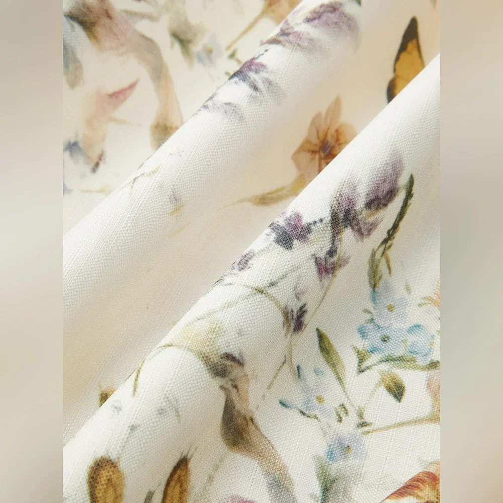 NEW Commense Belted Balloon Long Sleeve Floral Butterfly Dress Midi, XS - Picture 15 of 16